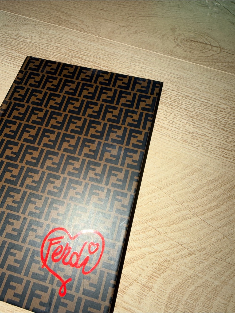 Fendi Brown & Black FF Logo Hard cover notebook